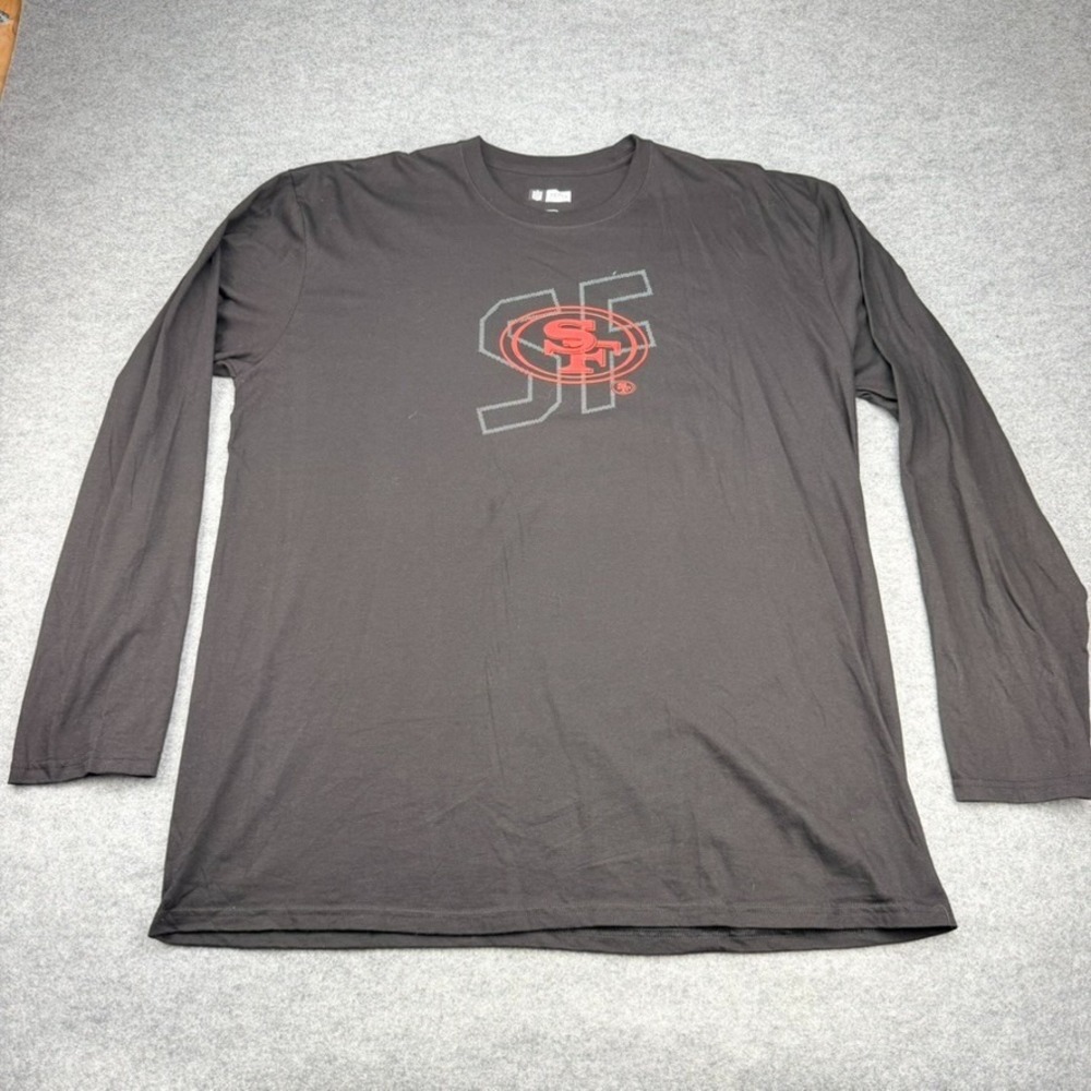 San Francisco 49ers NFL Team Apparel Long Sleeve T-Shirt Mens 2XL Black SF Logo